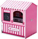 Teamson Kids - Dreamland City Café Dukkehus 30cm - Pink/Hvid/Sort