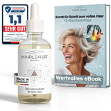 Hairlexier hårvækstmiddel til kvinder - rosmarin hårolie, ricinusolie hårolie, lavendelolie, naturligt hårserum mod diffust hårtab, understøtter hårvækst, vegansk og økologisk + arbejdsbog Hårpleje Naty Shop Women