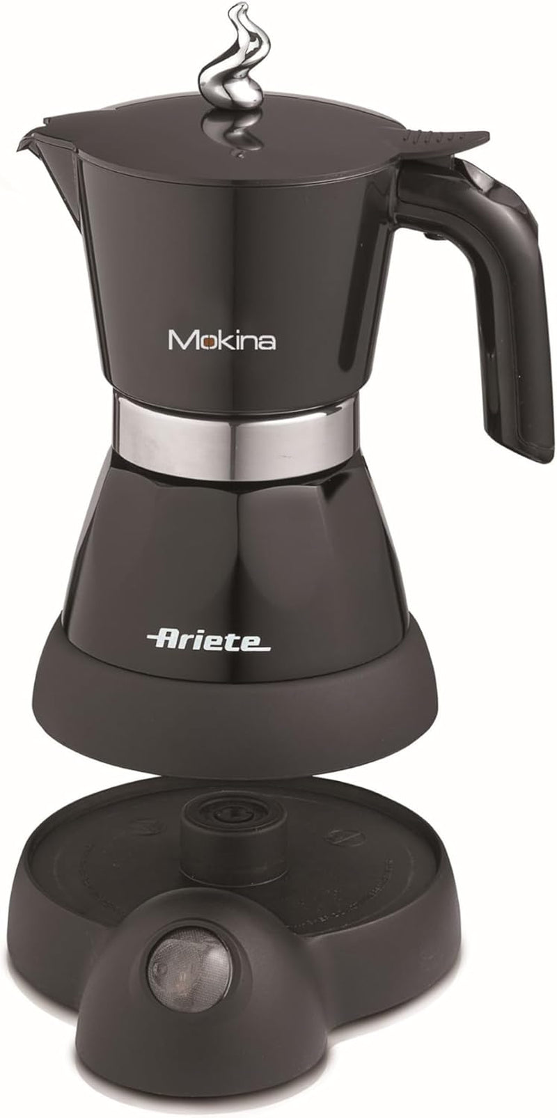 Ariete 1358 Moka Aroma, Elektrisk espressomaskine, 480 W, 2/4 espressokopper, Sort