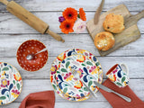 CreaTable, 17407, Folklore-serien, 16-delt porcelænssæt til 4, Porcelænskombinationsservice, Tåler opvaskemaskine og mikroovn, Kvalitetsfremstilling