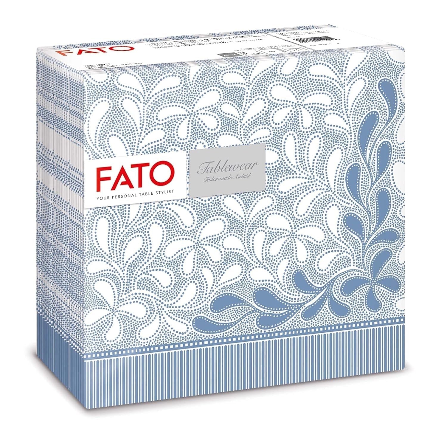 Fato - Tørre papirservietter, airlaid, tekstileffekt, pakke med 50 servietter, 40X40 foldet i 4 format, Tropicana Decor