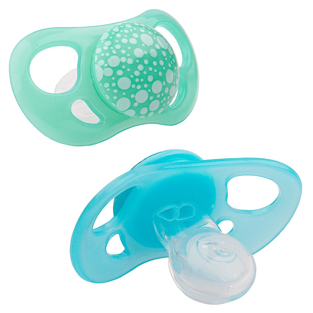 Twistshake babysutter – pakke med 2 | Ortodontisk form | Ultralet | Blød silikonesutter | BPA fri | Velegnet til babyer fra 6 måneder | Blå Grøn