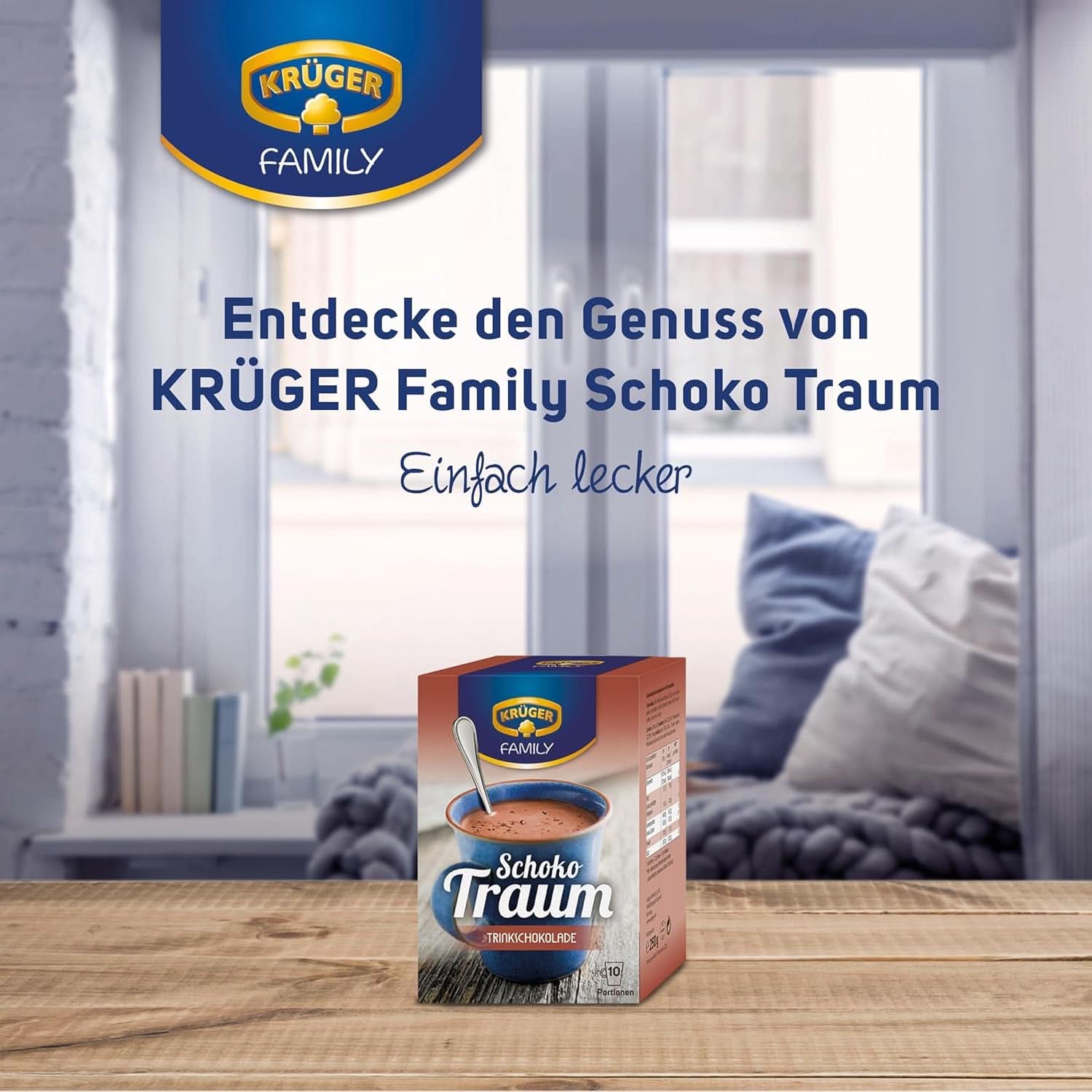 KRÜGER-familien, kakaopulver til varm chokolade, 8 æsker x 10 poser, 8 x 250 gram kakao og varm chokolade Naty Shop