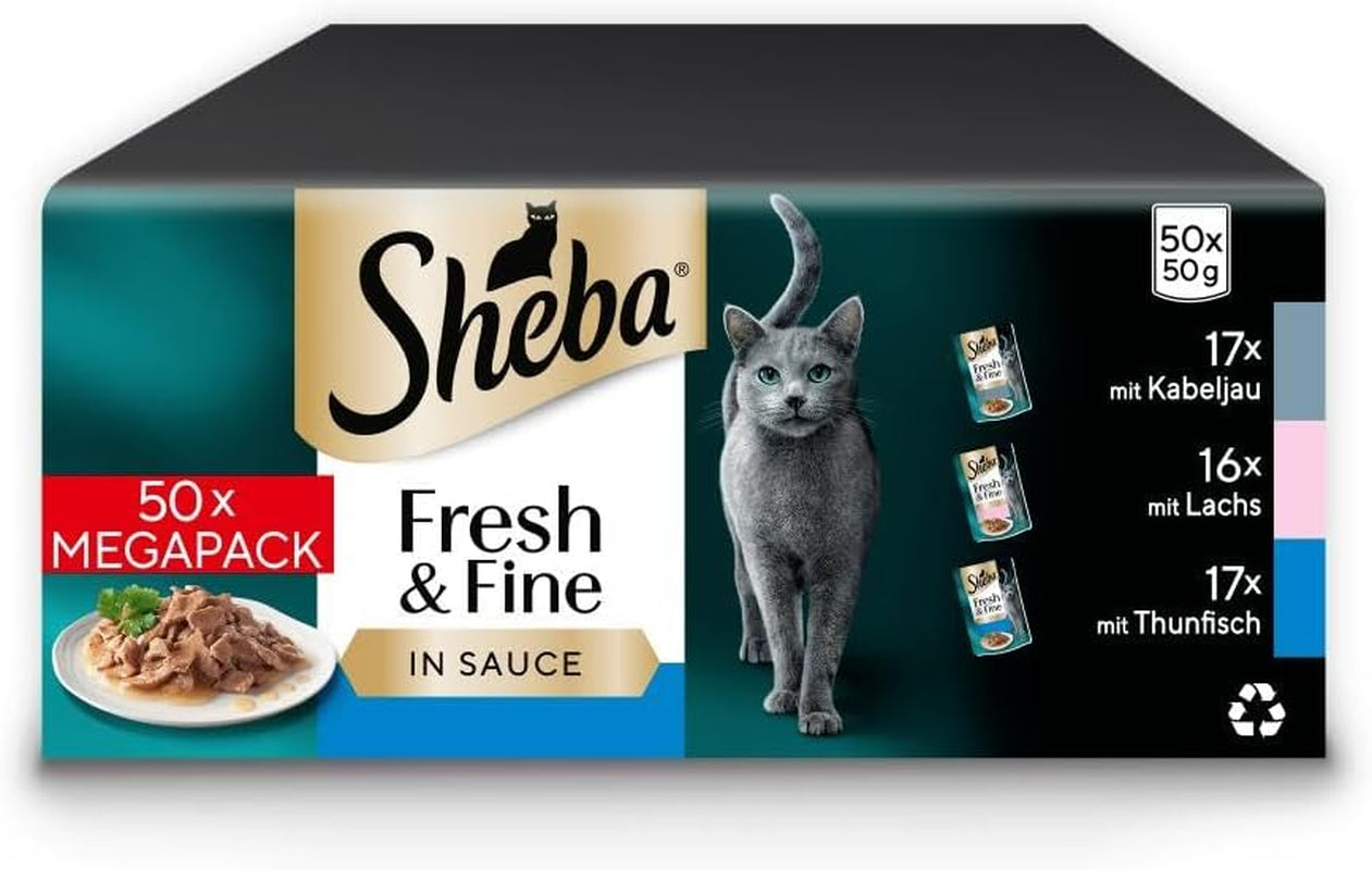 Sheba CATCARE Bag Wet Fresh & FINE (Fisk) Stykker i sauce Voksen 50g Multipack Standard