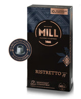 Kaffeekapseln Ristretto, 100 Kapseln für Kapselmaschinen (10x10), 80% genanvendt aluminium i Kapselkörper