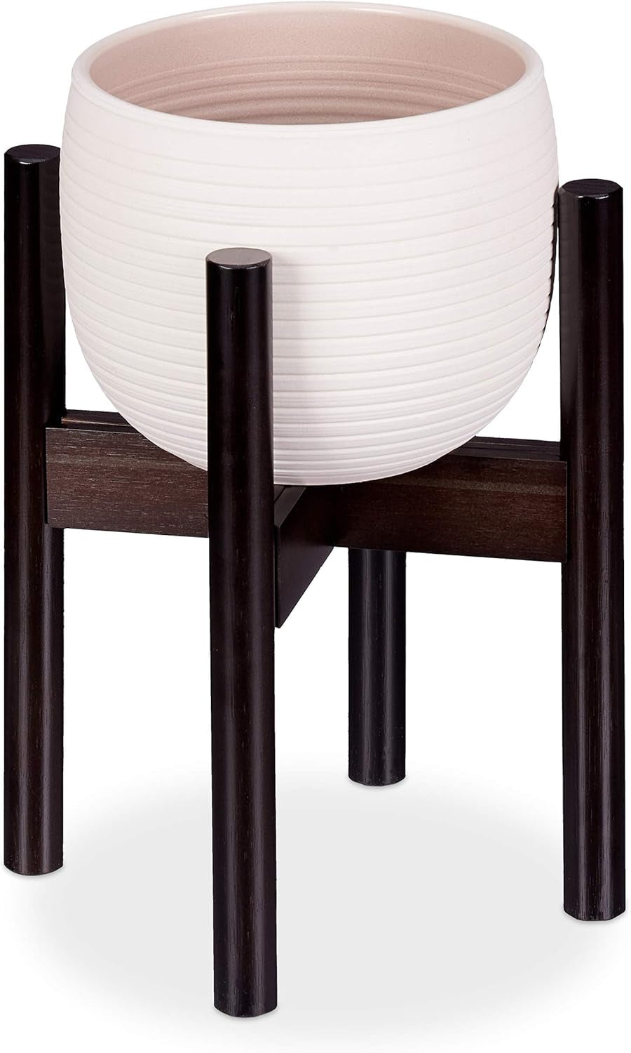 Relaxdays Bamboo blomsterstativ, individuelt justerbart, til urtepotter op til 32 cm, plantestativ, H: 35,5 cm, brun, 1 stk. 10028823