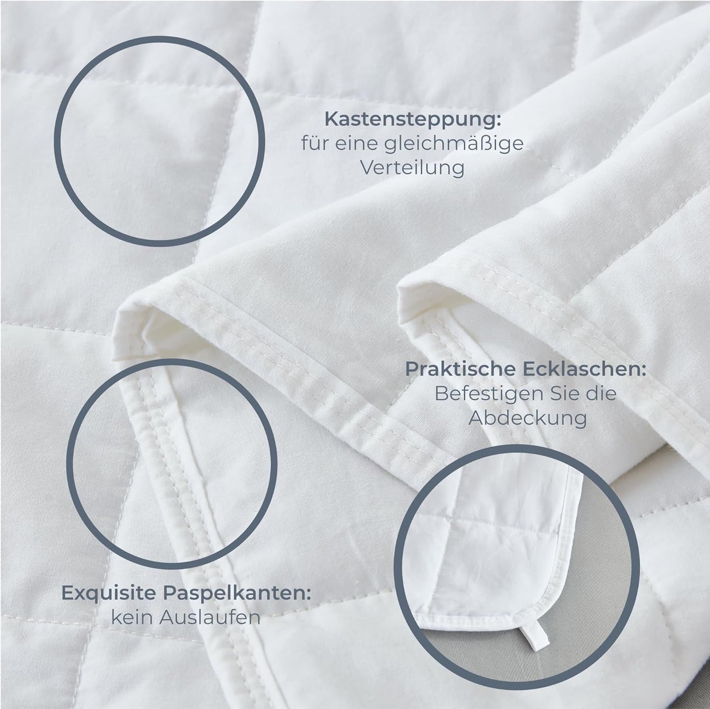 Degrees of Comfort vægtet tæppe 135X200Cm 7Kg, anti-stress terapitæppe lavet af 100% bomuld, tungt tæppe Vægtet tæppe til voksne Kan forbedre søvnen og reducere stress Grader af komfort Senge og tæpper
