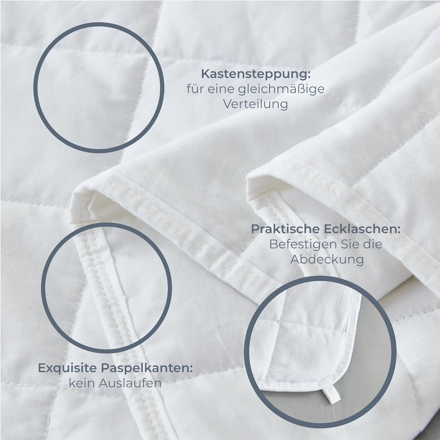 Degrees of Comfort vægtet tæppe 135X200Cm 7Kg, anti-stress terapitæppe lavet af 100% bomuld, tungt tæppe Vægtet tæppe til voksne Kan forbedre søvnen og reducere stress Grader af komfort Senge og tæpper