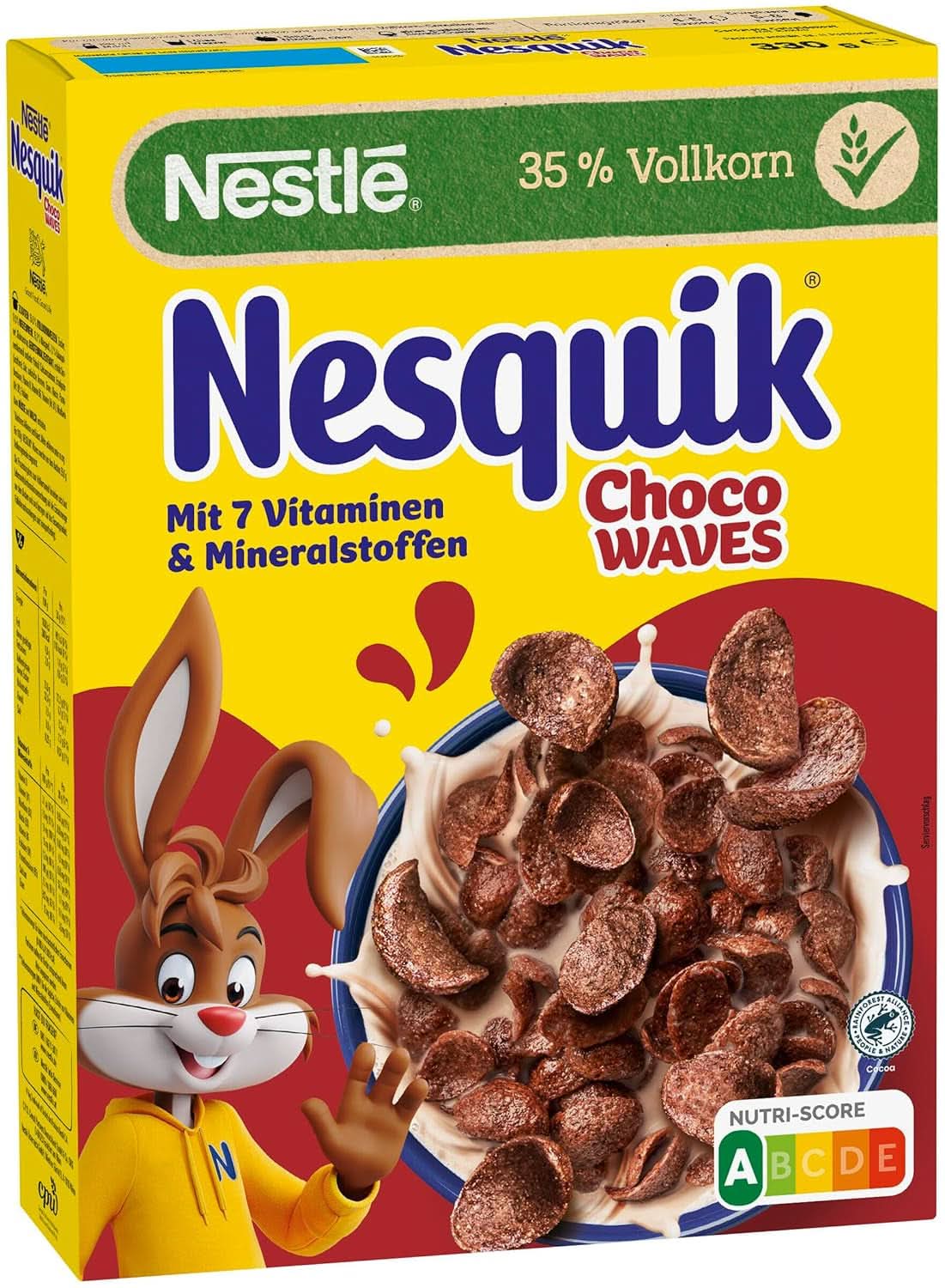 Nesquik Choco Waves, sprød morgenmad med chokoladebølger, 330 gram Cereals Naty Shop