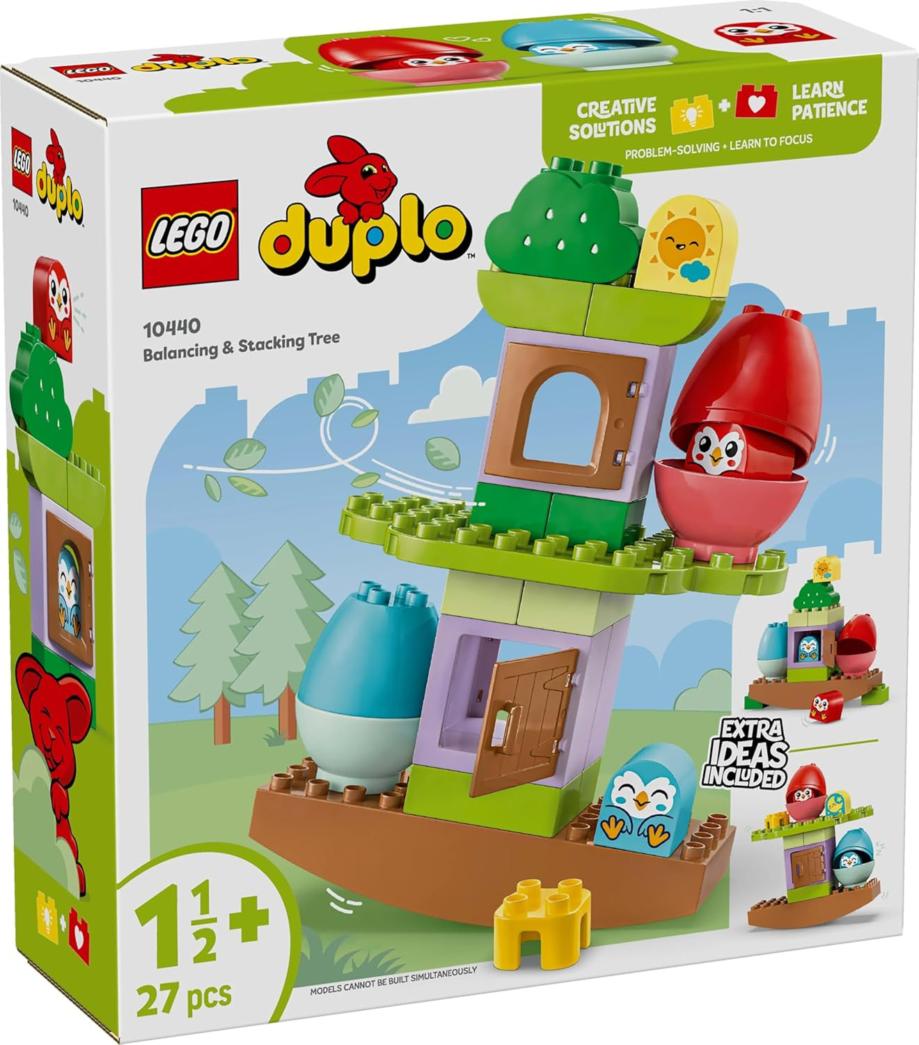LEGO DUPLO træ til balancering og stabling, udviklingslegetøj, byggesæt til børn fra 18 måneder, kreativt legetøj til børn, pædagogisk legetøj med 2 legetøjsfugle 10440 Byggesæt Besuche den LEGO-Store