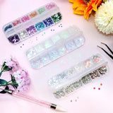 4200 Stück Strasssteine ​​​​Für Nägel, Nagelglitzer, Pailletten, Nagelaufkleber Mit Kristallen, Nagel-Edelsteinen, Diamanten Für Nagelkunst, Einschließlich Wachsstift Für Strasssteine ​​Und Strass-Picker