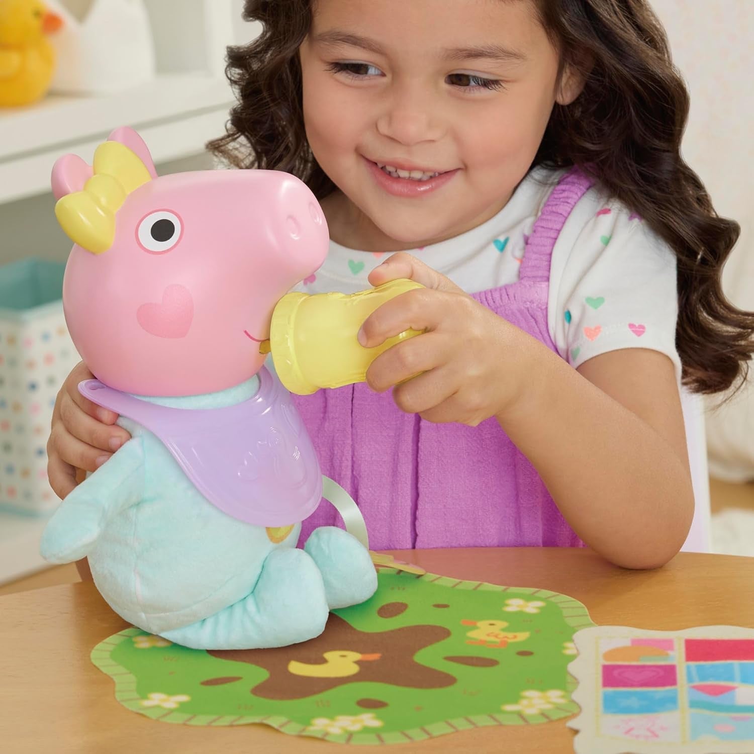 Peppa Pig 28 cm Evie Interactive Doll med 20 lyde og mange funktioner, legetøjssæt til børn fra 3 år og opefter