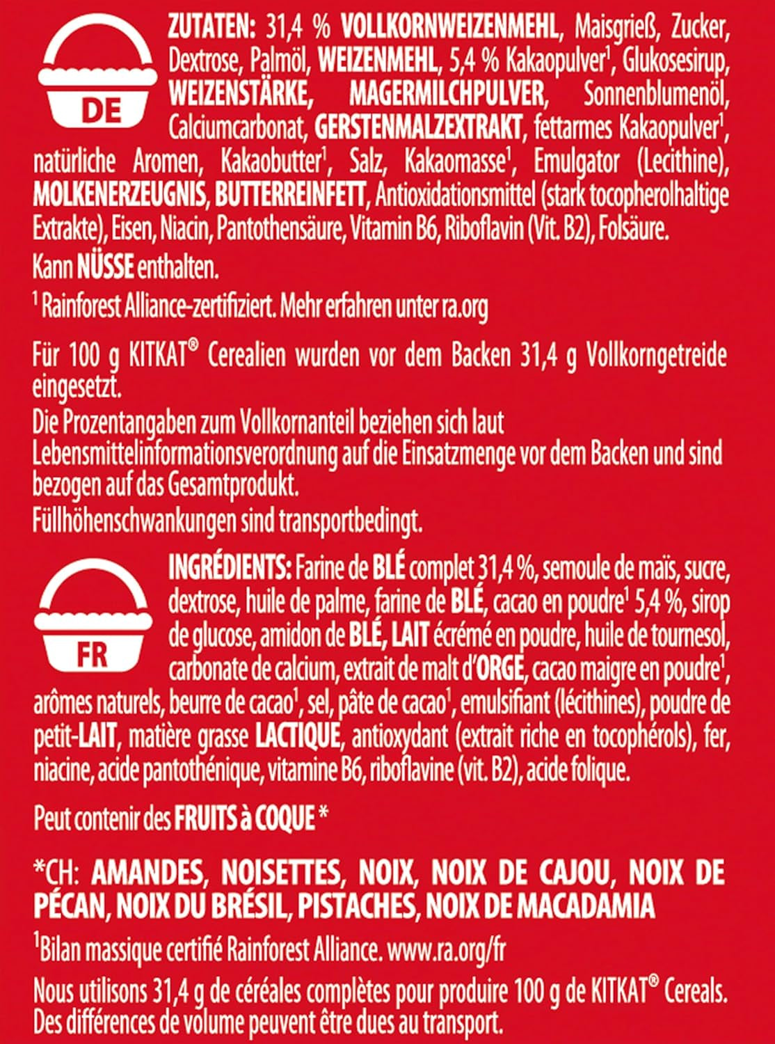 Nestlé korn, sprøde morgenmadsprodukter med typisk oblat og lækker chokolade, 1 pakke (1 x 330 g)