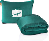 Eversnug rejsetæppe og pude - blødt 2 i 1 flytæppe med blødt lommepudebetræk, håndtaskebetræk og rygsækholder (Burgognerød) Rejsepuder Naty Shop Bluegreen/A Touch Of Paradise (Trace Of Paradise)