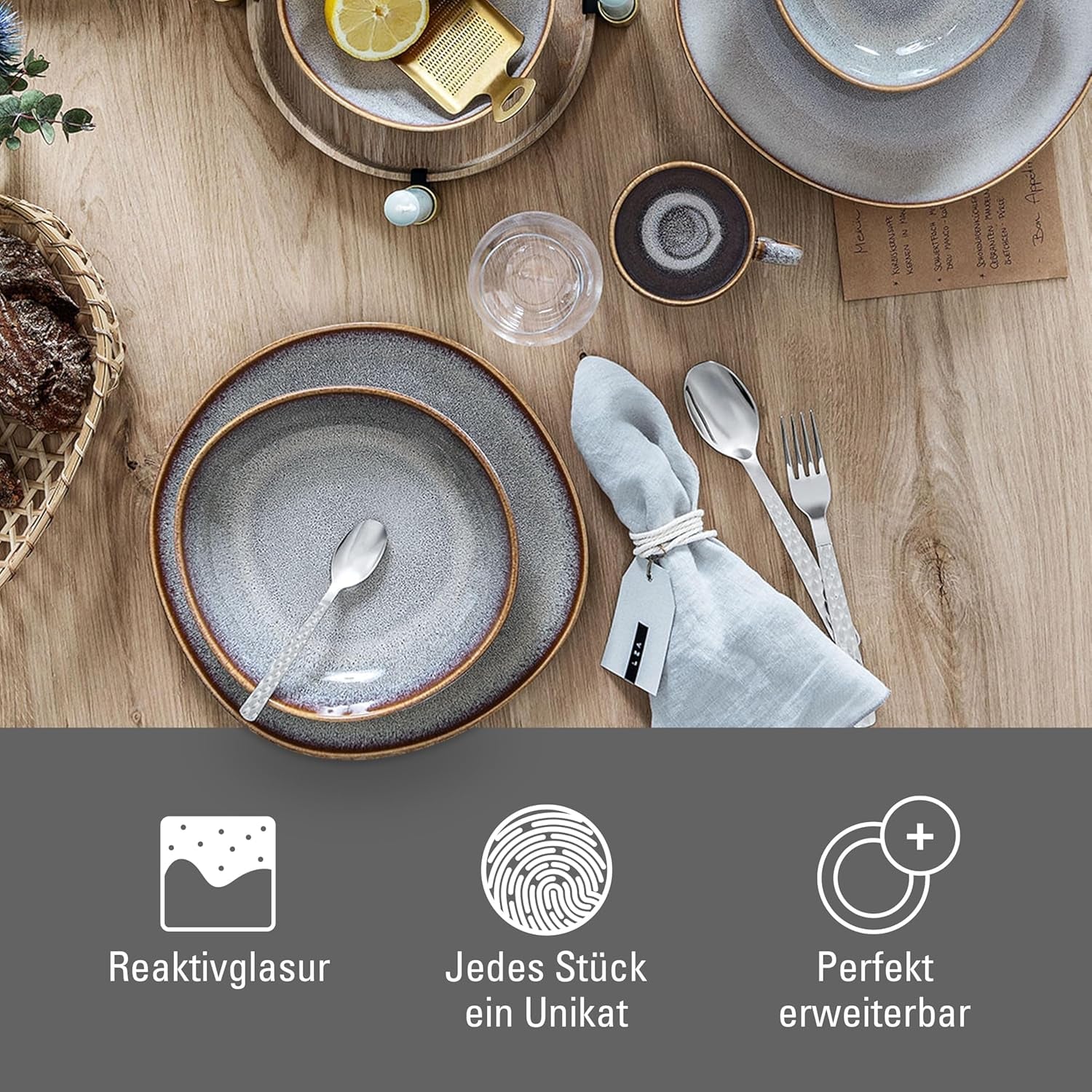 Lave beige morgenmadssæt fra Villeroy & Boch, 6 stk