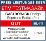 GASTROBACK espressomaskine med kværn inklusiv mælkekande, trykmaskine og rustfrit stål portafilter - Barista espressomaskine med mælkeskummer - Espressomaskine med 30 maleindstillinger