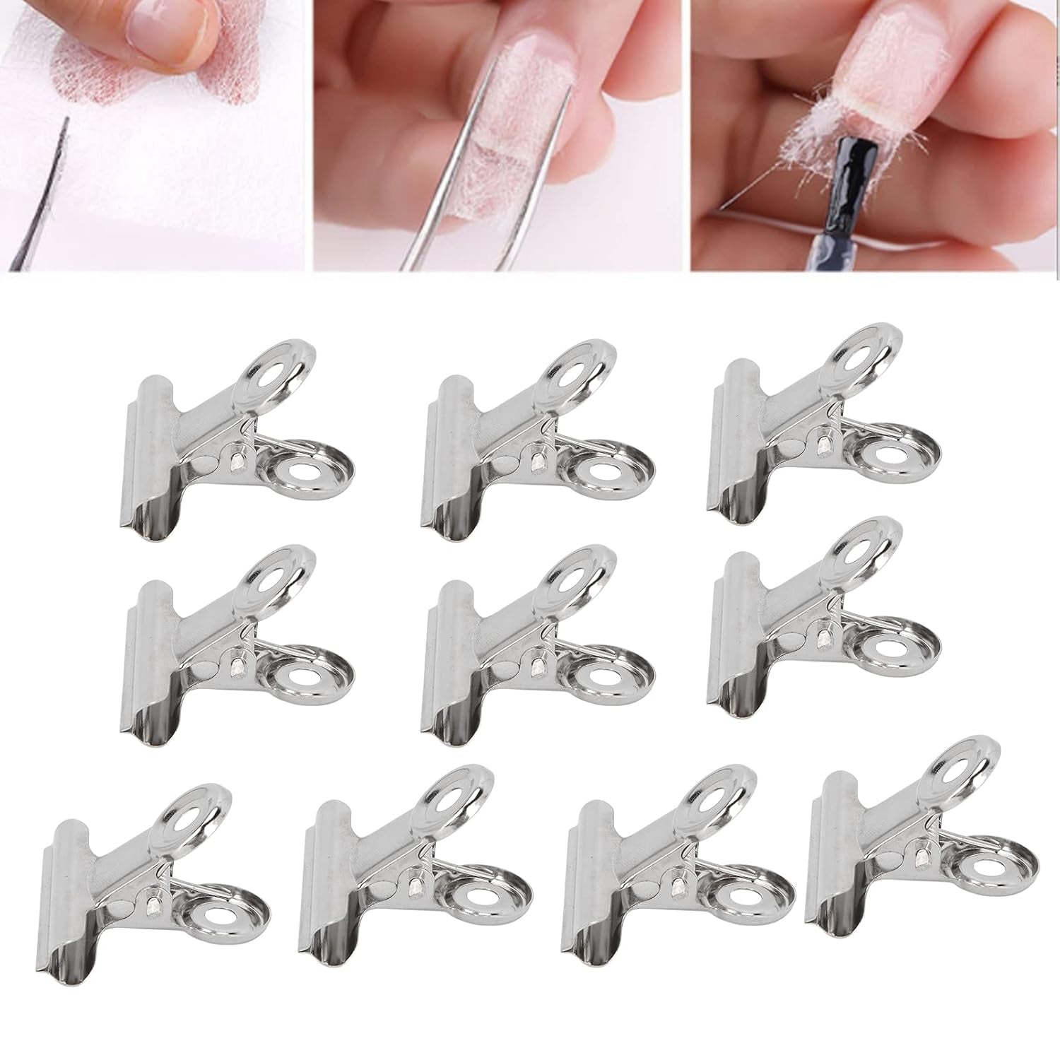 10 stk Negleclips Metal Clip Negle Extension Clip Neglekunstværktøj Glasfiberfikser Neglekunsttilbehør Holdbart Praktisk Udstyr Hjem DIY Salon