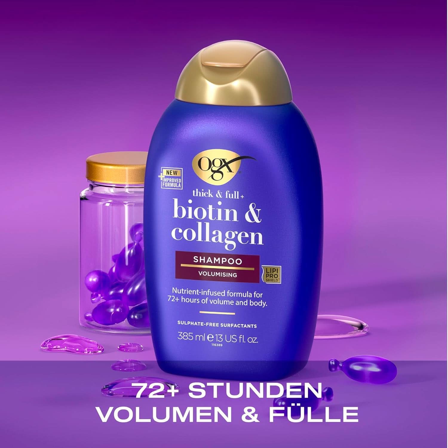 OGX Biotin og kollagen shampoo, 385 ml Brusebad og bad Naty Shop