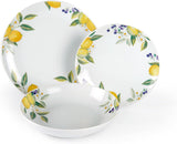 Excelsa Lemon servicesæt, 18 dele, porcelæn, hvid/citron