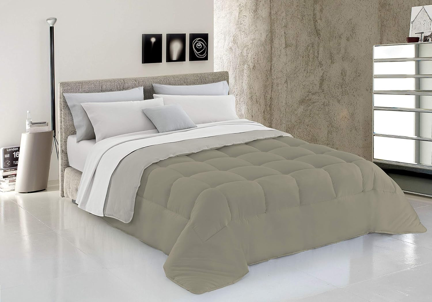 Italiensk sengetøj, vinterdyne, taupe/creme, 250X200Cm Dyner og dyner Naty Shop Tortora/Panna 150 X 200 Cm