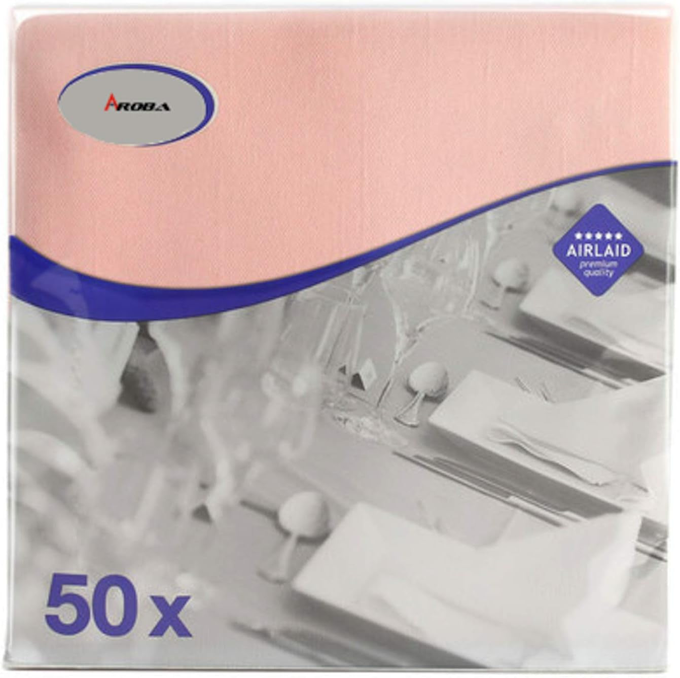 50 Aroba Airlaid servietter Tekstillook 19 FARVER 40X40 Cm 1/4 fold højkvalitets tekstillook Bryllupsservietter til jubilæer Hotel Catering Helligdage Jul Bryllup Pink