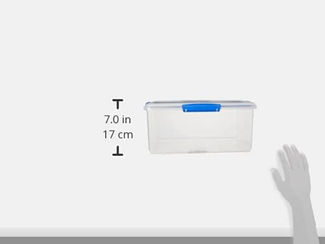 Krukke til madopbevaring KLIP IT System | 9,67 l | stabelbar og lufttæt opbevaringskrukke med låg, velegnet til køle/fryseskab | BPA-fri plast | blå klip | 1 stk (pakke med 4) Naty Shop madopbevaringsbokse