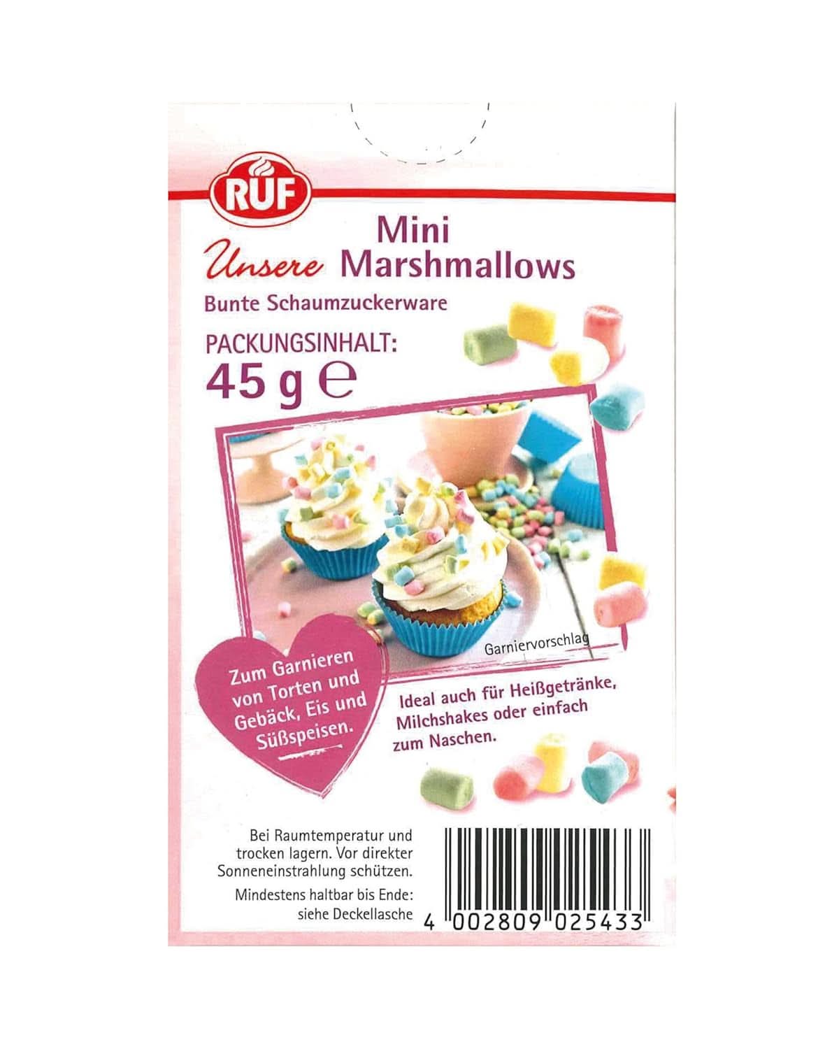 RUF Mini Marshmallows, pastelfarver, 45 gram Naty Shop