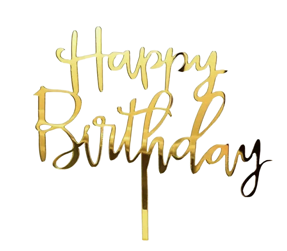 Dekoration Happy Birthday Topper - Guld Ikke spiselig akryl Perfekt til kager