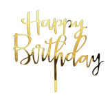 Dekoration Happy Birthday Topper - Guld Ikke spiselig akryl Perfekt til kager