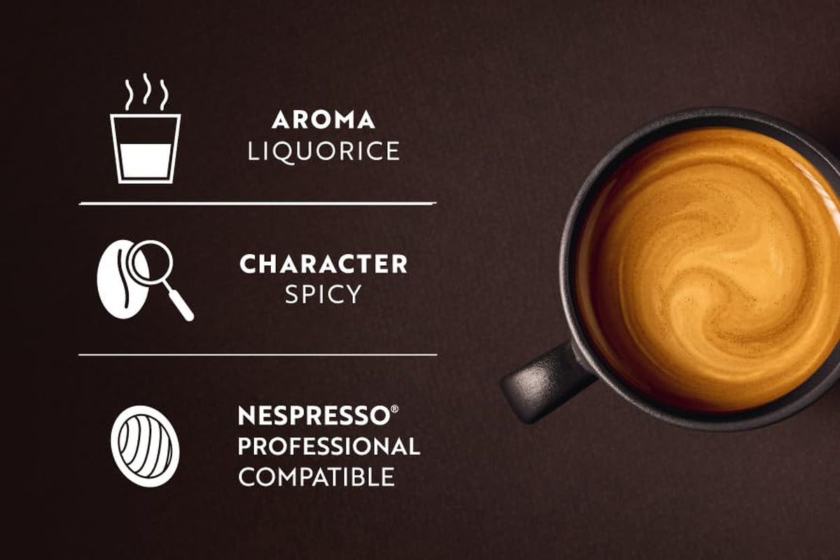 Café Royal Professional Pads, Lungo Forte, 50 Nespresso (R) Professionelle kompatible puder til kontor og gastronomie, Rainforest Alliance certificering, 100 Prozent Arabica Kaffee, Intensitet 8