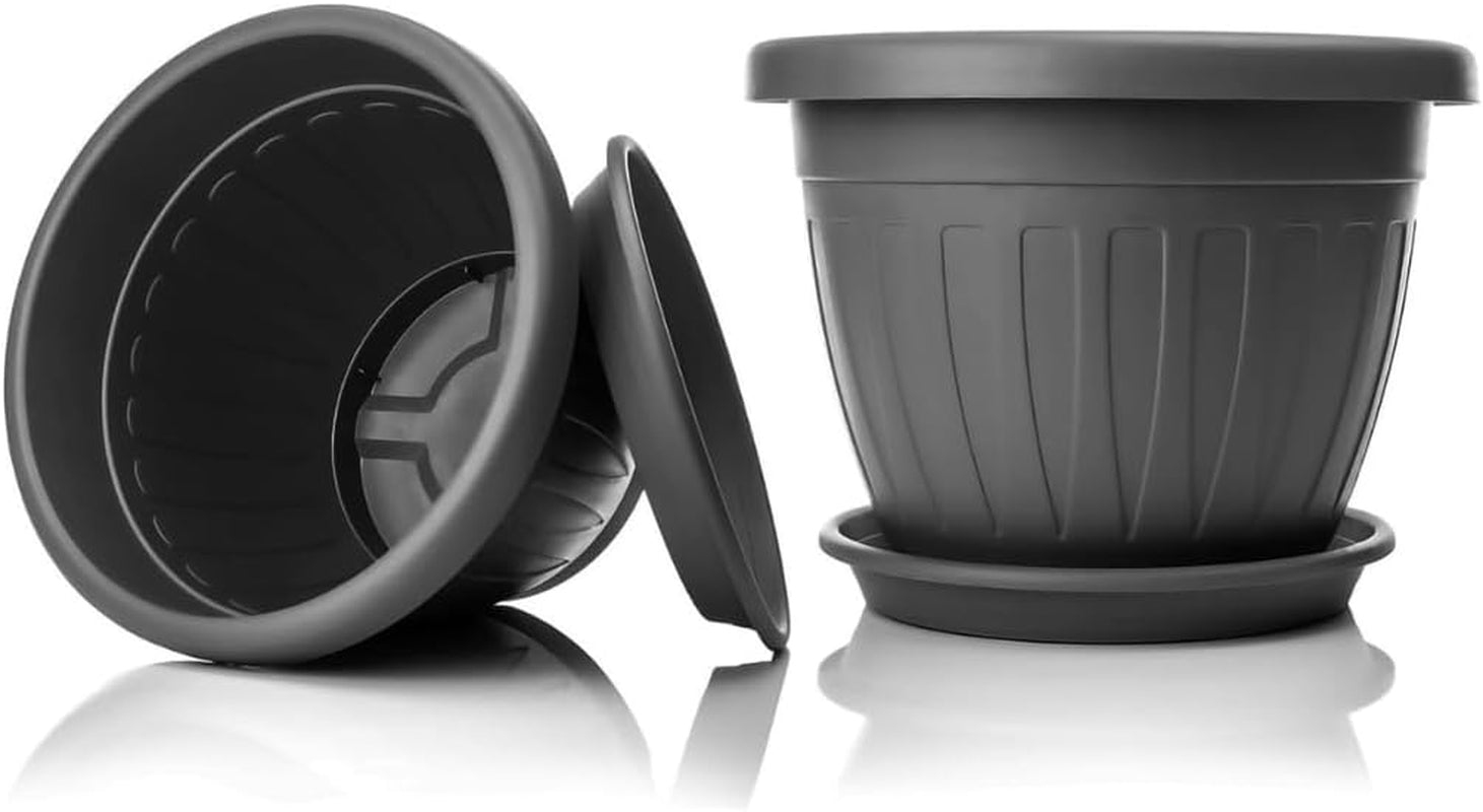 Lille gryde med tallerken - 17 cm gryde med tallerken | Praktisk og let design | Perfekt til planter, stiklinger eller tidlige skud 17 cm