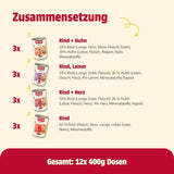 animonda Carny Adult Savory Variety (12 x 400 g), vådfoder til voksne katte, vådfoder med 100 % friske kødingredienser, kornfri og sukkerfri