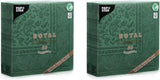 50 servietter "ROYAL Collection" 1/4 fold 40 Cm X 40 Cm mørkegrønne "Ornaments"