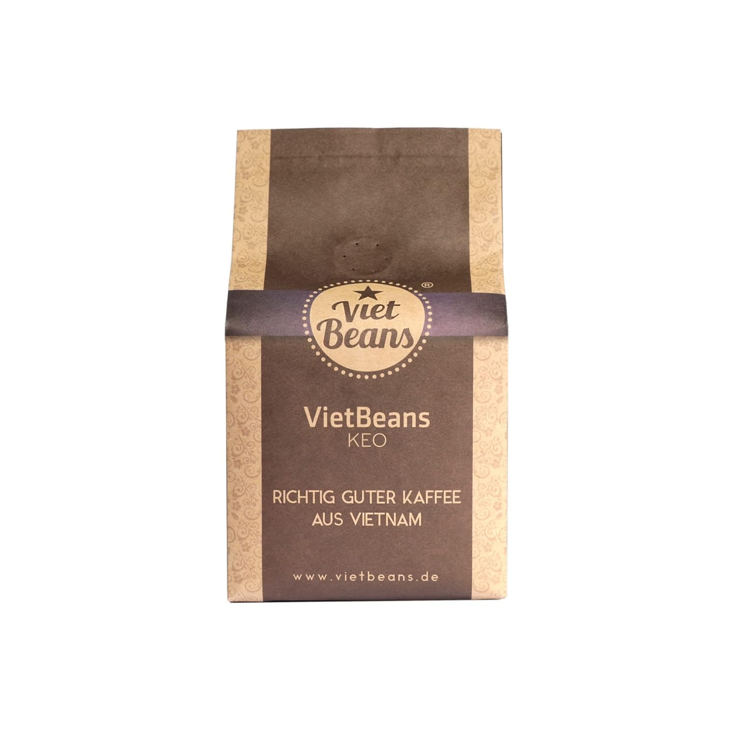 VietBeans KEO - Schokoladiger Kaffee - Ganze Kaffeebohnen - Geröstet i smør, whisky og rom - Intensiv Schoko-Geschmack - Aroma: Schokolade - 250g