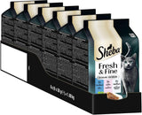 Sheba Portion Pouches Vådfoder til katte, Multipack Fresh & Fine i gelé med MSC tun og laks, 6x6x50g - Sunde måltider til katte med gelé
