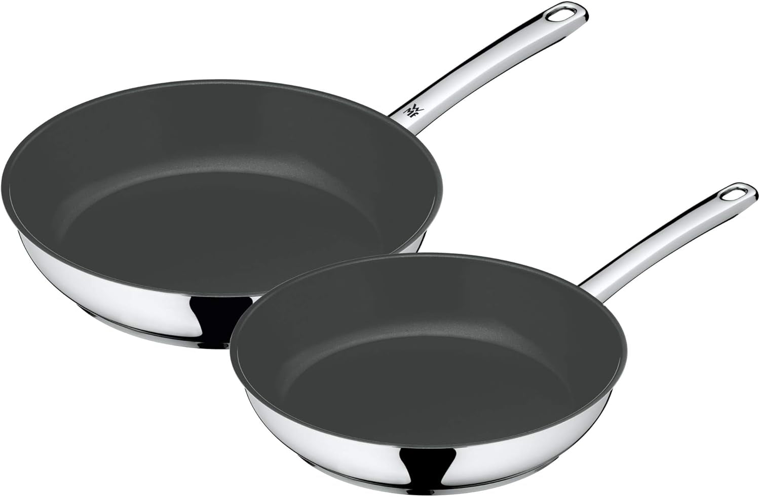 WMF Devil pandesæt 2 stk, induktionsgryder 24, 28 cm, Cromargan rustfrit stål, keramisk belægning, ovnfast Gryder og pander Naty Shop Sæt med 2 pander 24 og 28 cm