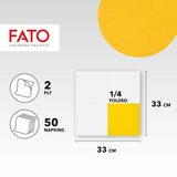 , Papirservietter til engangsbrug, ideelle til afslappede frokoster og buffeter, pakke med 50 servietter, størrelse 33X33, 4-fold, 2-lags, gult, 100 % rent cellulosepapir, Fsc-certificeret