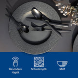 Villeroy & Boch - Manufacture Rock Spisesæt, 6 dele, Spisesæt til 2, Premium Porcelæn, Sort