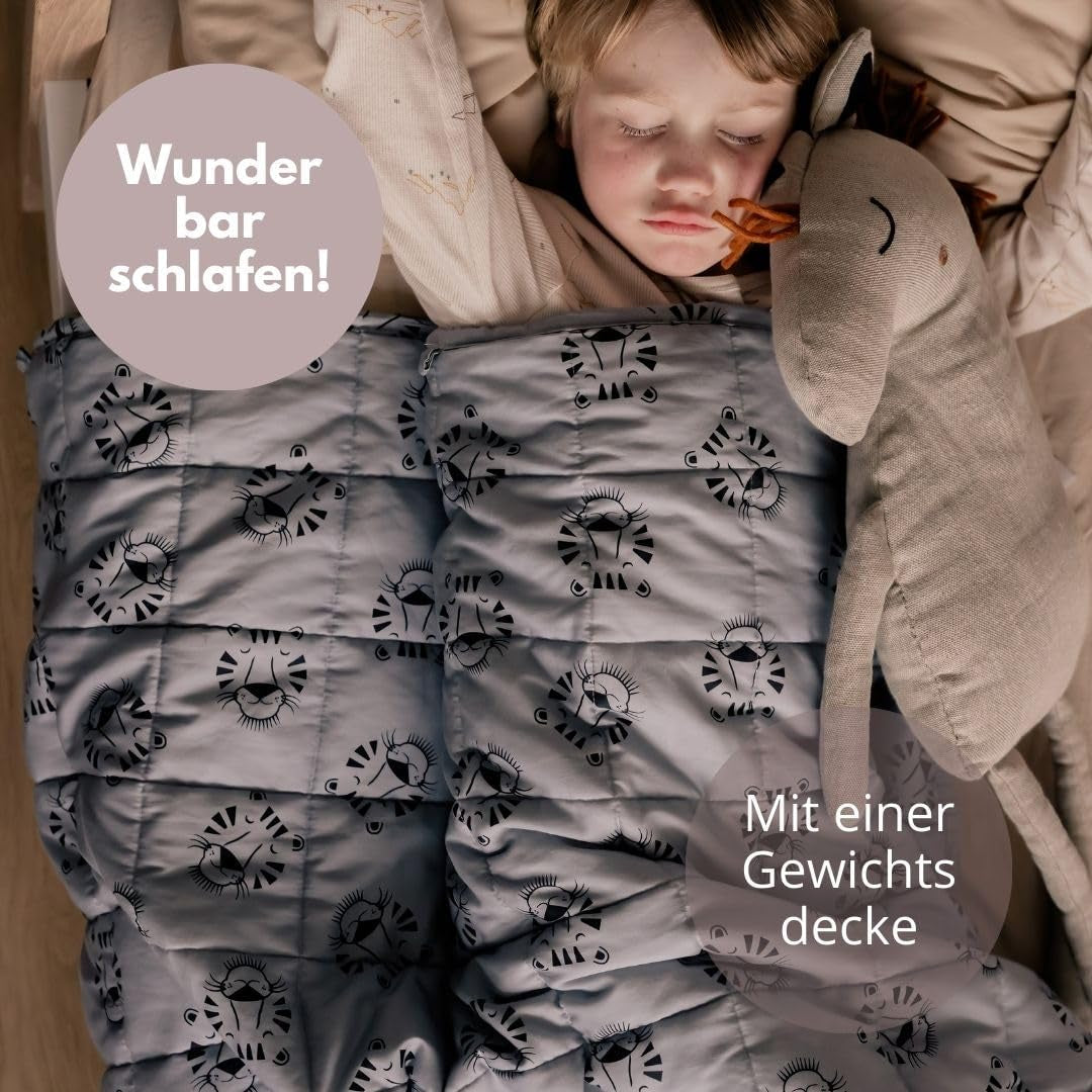 Vægtet babytæppe | 3,5 kg | 100X150cm | Terapi tæppe | Vægtede tæpper | Tungt tæppe (blåt tigeransigt, 3,5Kg-100X150 Cm) BLENKZ Senge og tæpper.