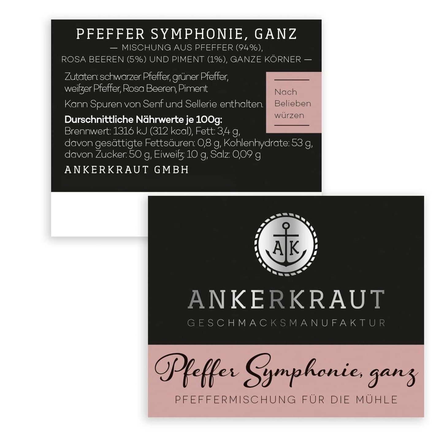Ankerkraut Symphonie, peberblanding til krydring med aroma og smag, 140 gram Condimente Naty Shop