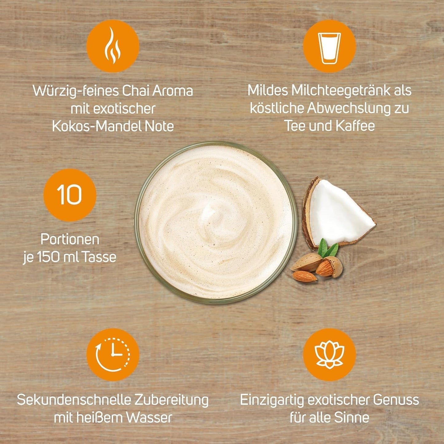KRÜGER Chai Latte Exotic India type kokos-mandel (1 x 0,25 kg)