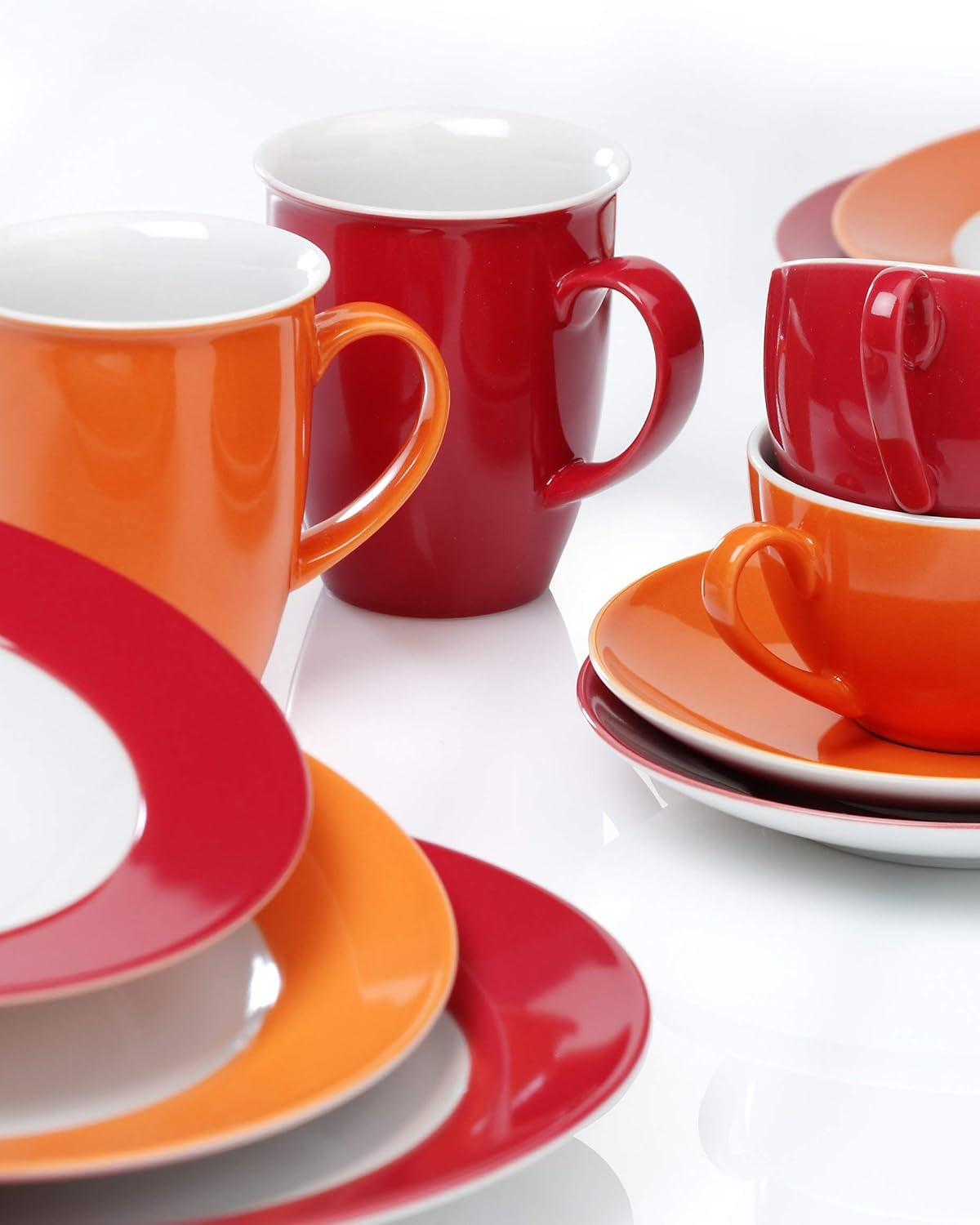 Ritzenhoff & Breker Doppio kaffestel, 12 dele, porcelæn, rød