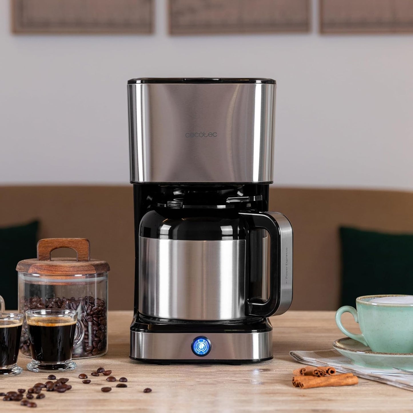 Cecotec Coffee 66 Drop & Thermo dryp kaffemaskine, 950 W, 1,2 L, 10 kopper, ExtremeAroma teknologi, anti-dryp funktion, vandstandsindikator, genanvendeligt hovedfilter, overophedningsbeskyttelse