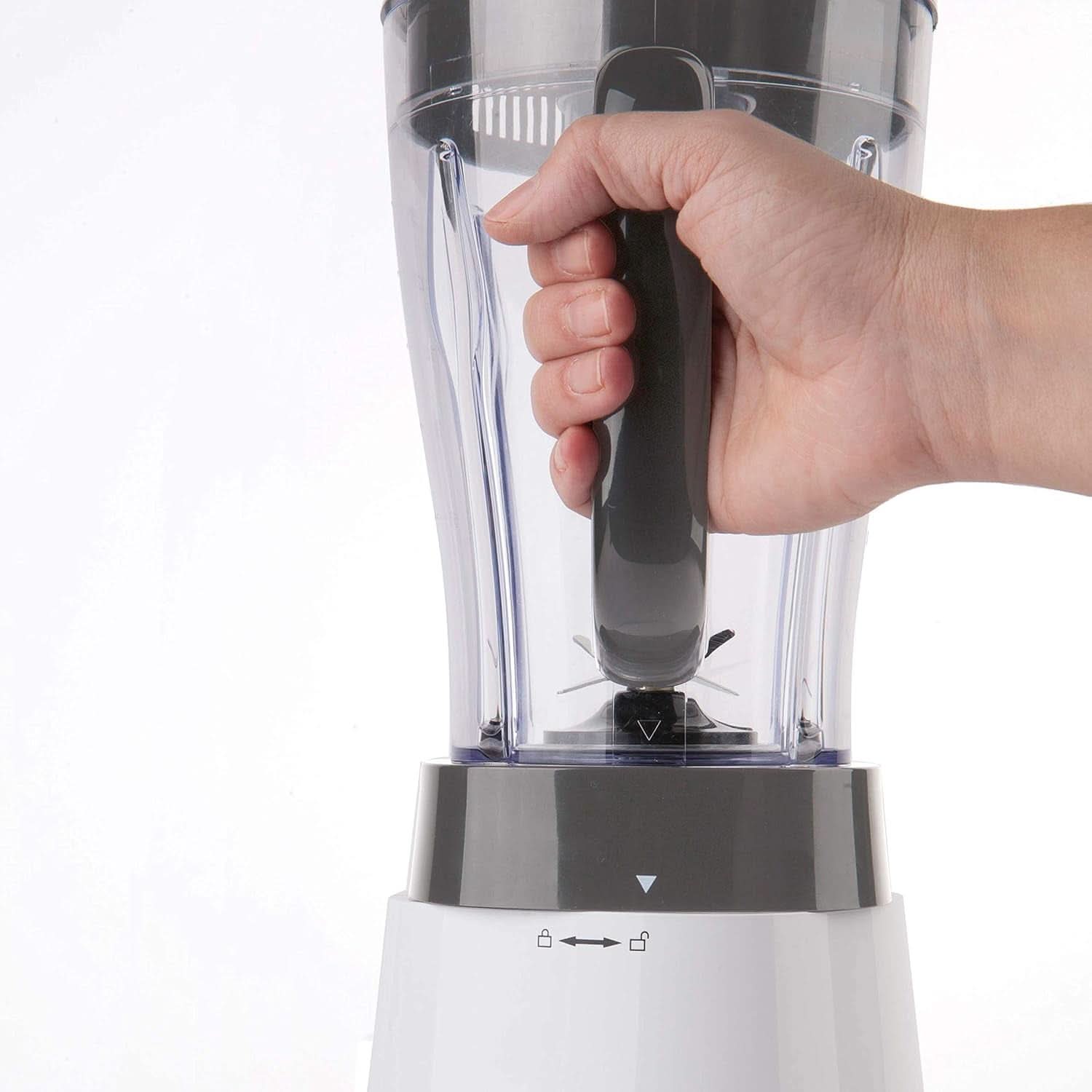 BLACK+DECKER Stand mixer | 500W | 2 hastigheder | Pulsfunktion | Glaskrug | 1,5L | Edelstahlmesser Mit 4 Klingen | Herausnehmbar Und Leicht Zu Reinigen | Weiß Und Grau Kitchen Naty Shop
