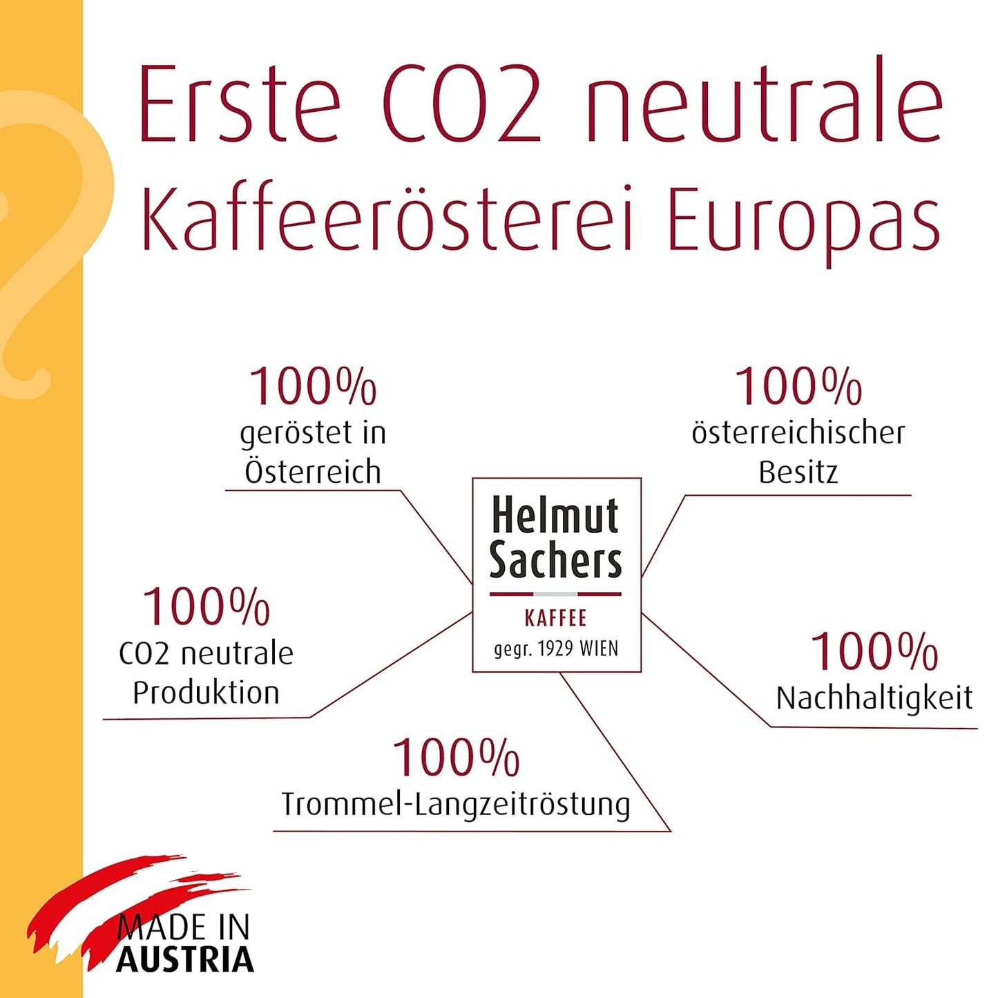 Helmut Sachers kaffe - creme, styrke 4/5, 100 % Arabica, hele kaffebønner, 6 x 500 g
