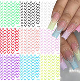 9 farver franske negle klistermærker franske negle klistermærker selvklæbende negle folie franske negle gradient klistermærker franske negle klistermærker nail art negle design klistermærker negle tilbehør