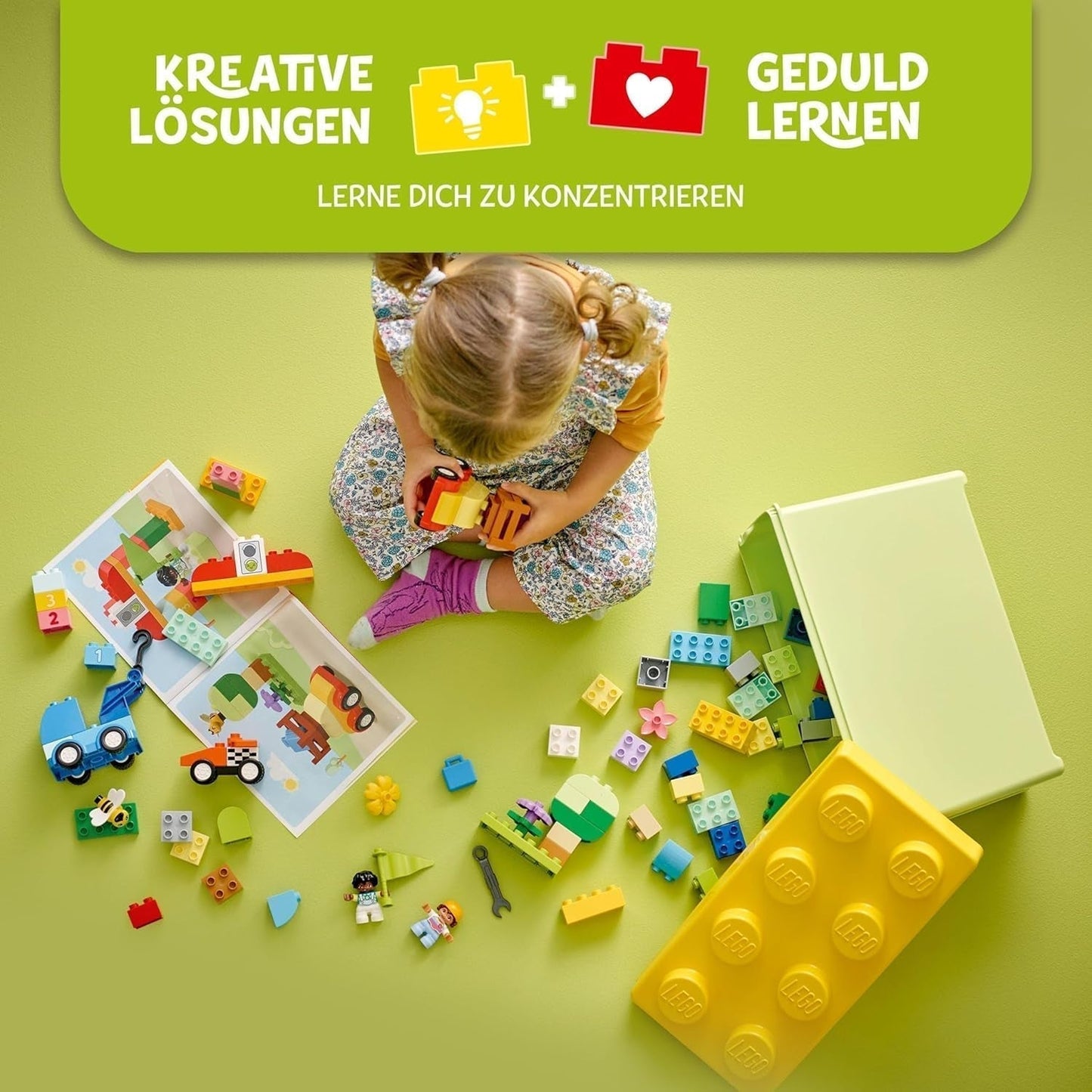 LEGO DUPLO Klassisk klodskasse biler og lastbiler, Køretøjslegesæt til børn fra 1,5 år, kreativt lærende legetøj, billegetøj og racerbilsæt 10439 Byggesæt Besuche den LEGO-Store