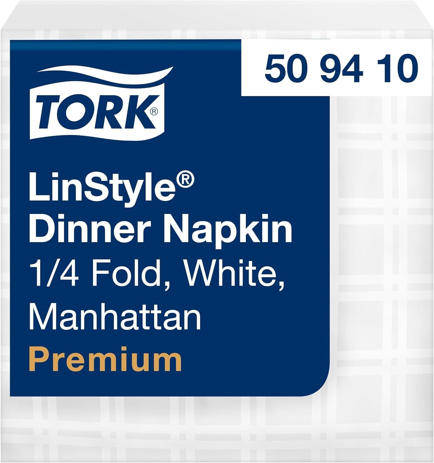 Tork Linstyle hvide bordservietter, 1/4 fold, 19,5 × 19,5 cm, 14 N50 servietter, 509410