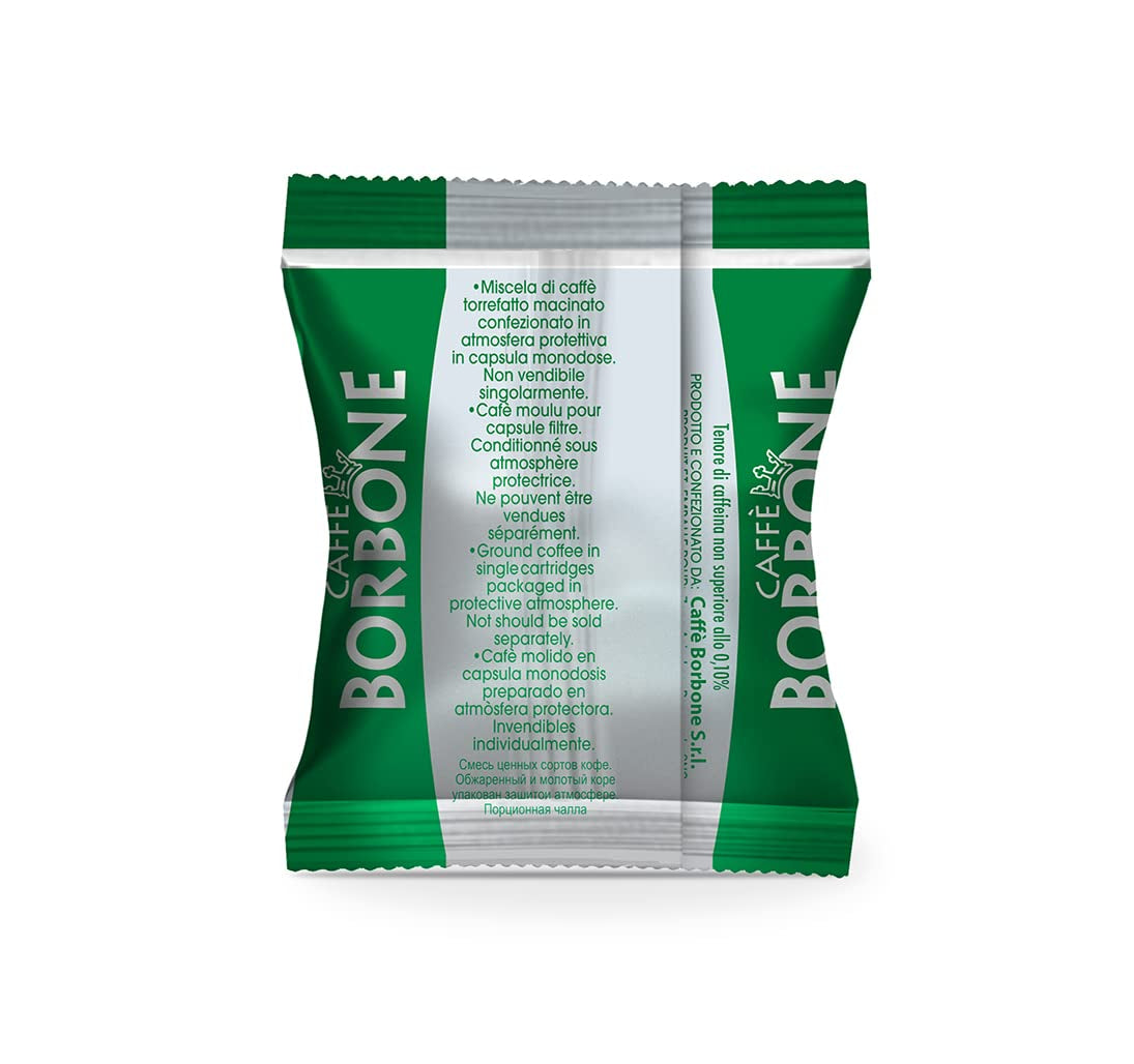 Caffè Borbone Kaffee Kapseln Respresso, Blaue Mischung, 100 stück & Kaffee Kapseln Respresso, Entkofeinierte Dek Mischung - 100 stück - Kompatibel med Häuslichen Kaffeemaschinen Nespresso®*