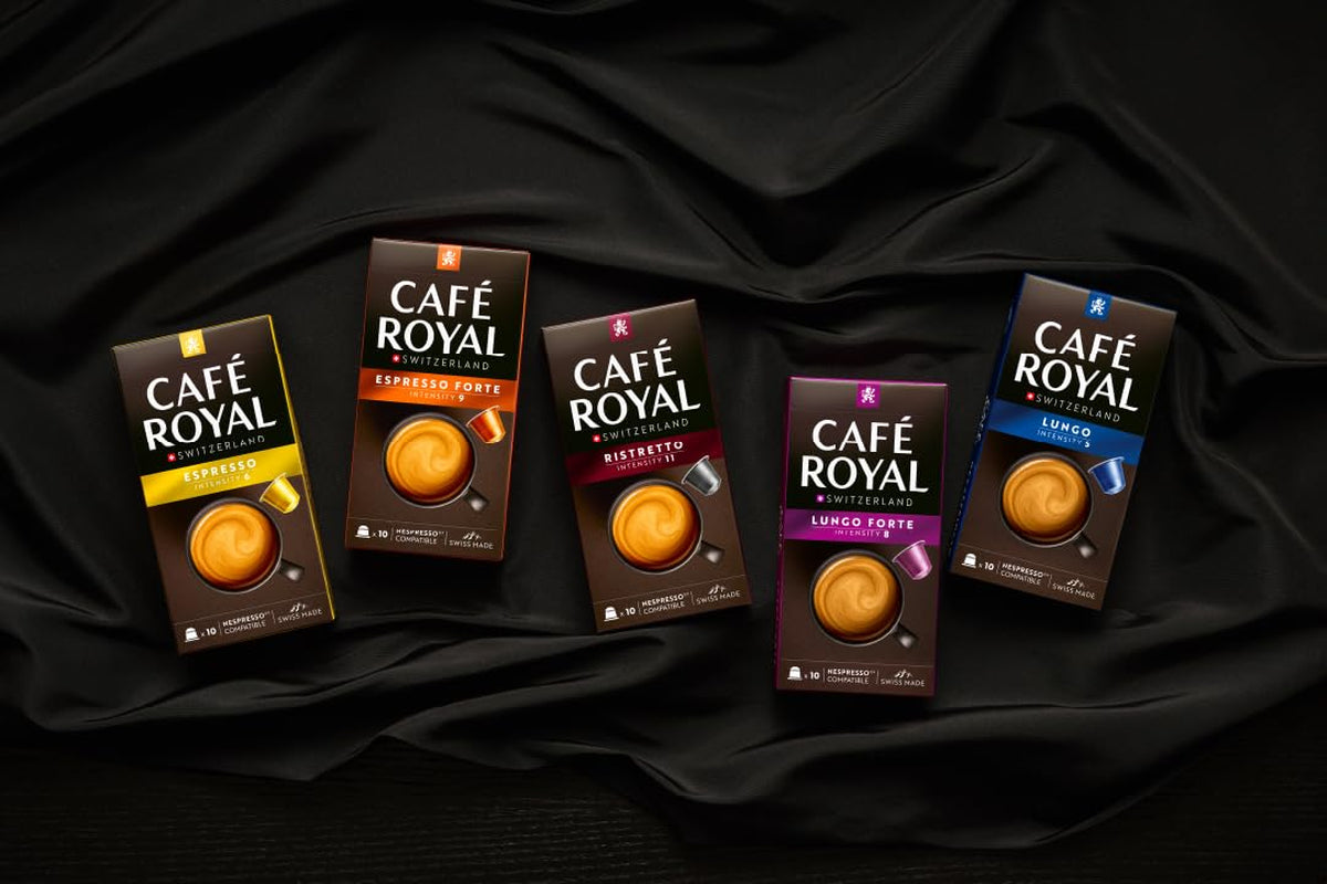 Café Royal Lungo Decaffeinato – Nespresso®-kompatible kaffekapsler, 100 % Arabica, Intensität 5/12, Rainforest Alliance, koffeinfri, 100 kapsler